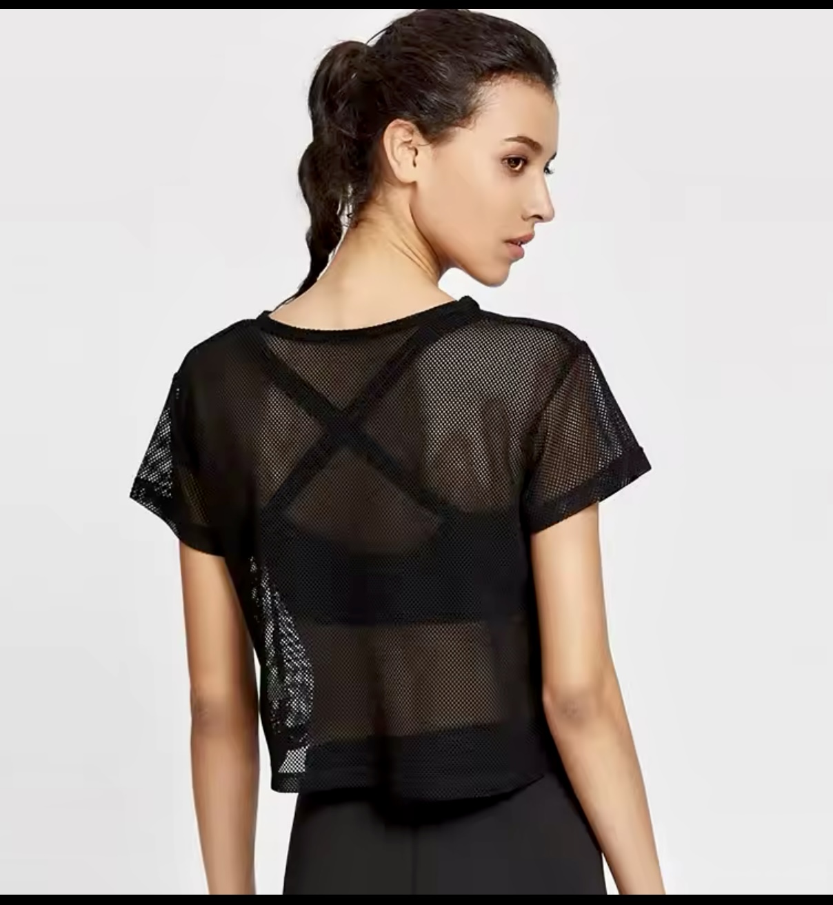 Basic Yoga Mesh Top - Image 4