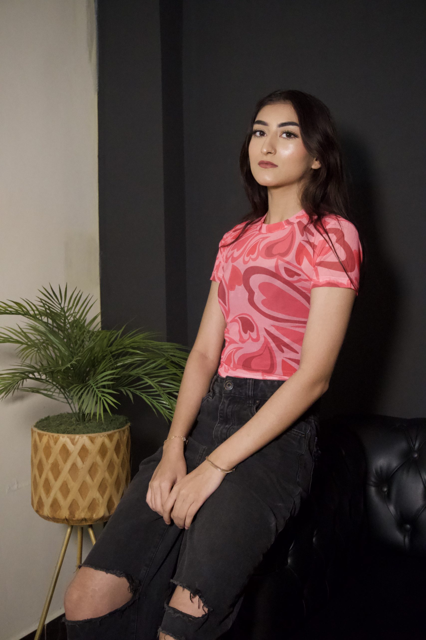 Love Print Mesh Top - Image 3