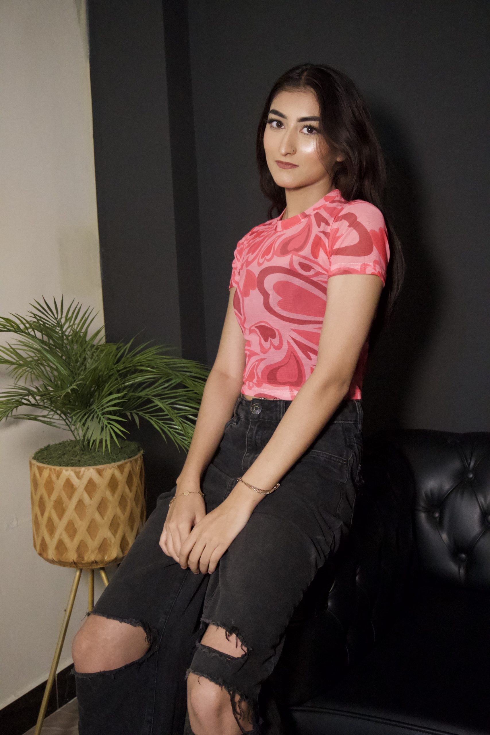 Love Print Mesh Top - Image 4