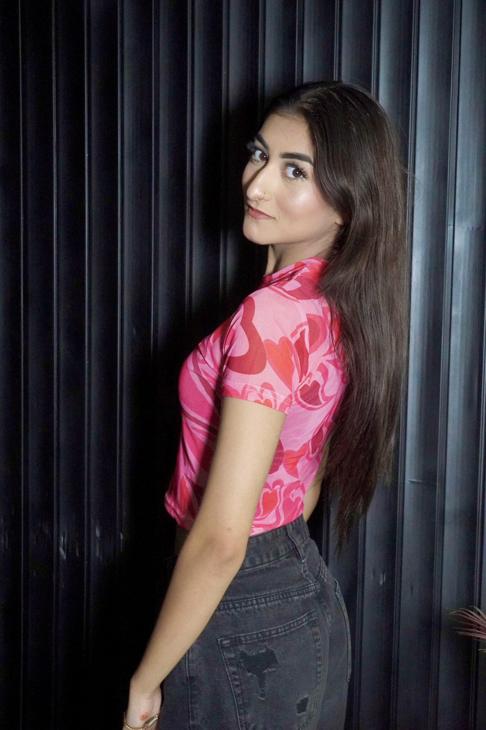 Love Print Mesh Top - Image 2