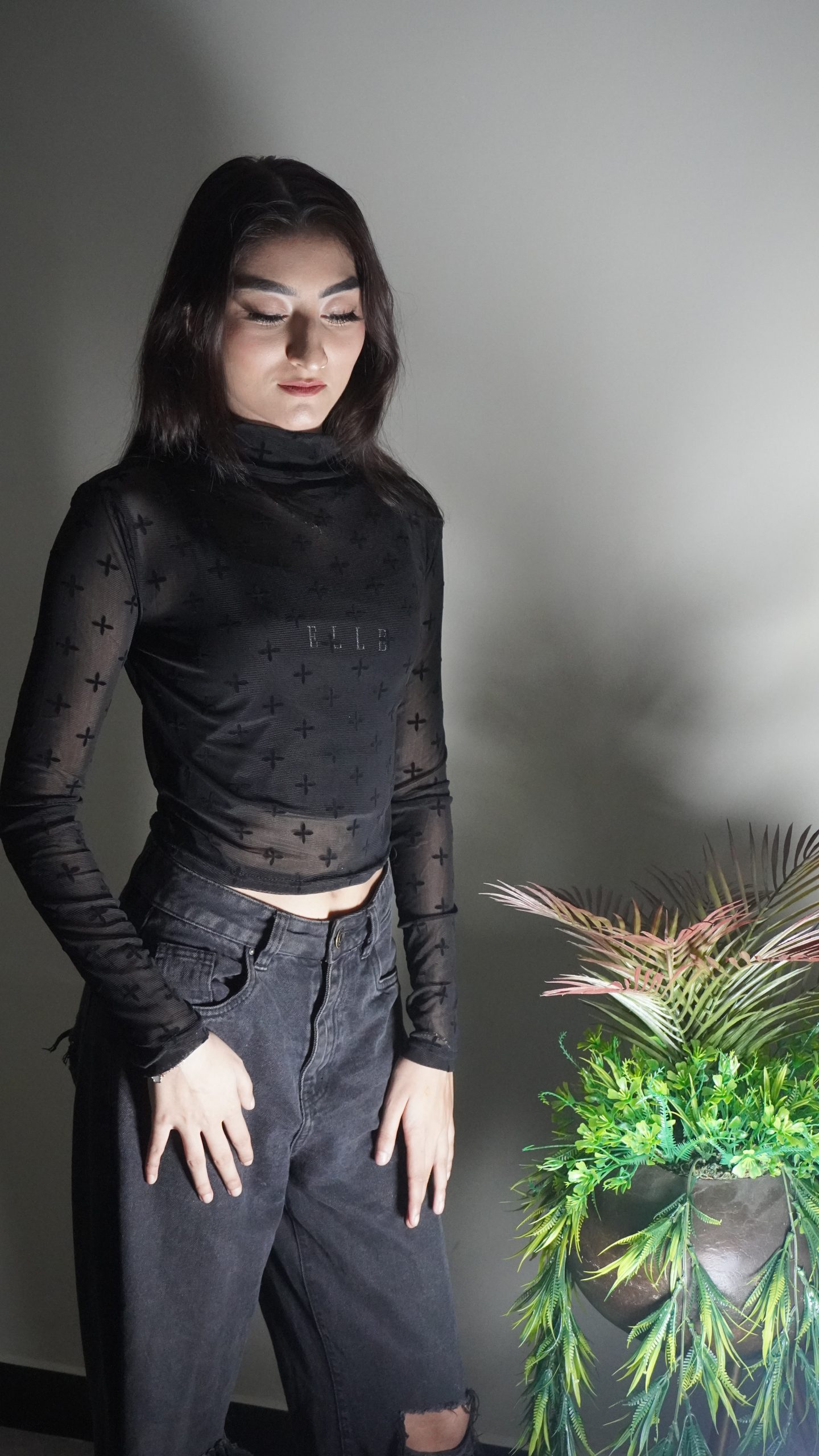 Star Printed Mesh Top - Image 2